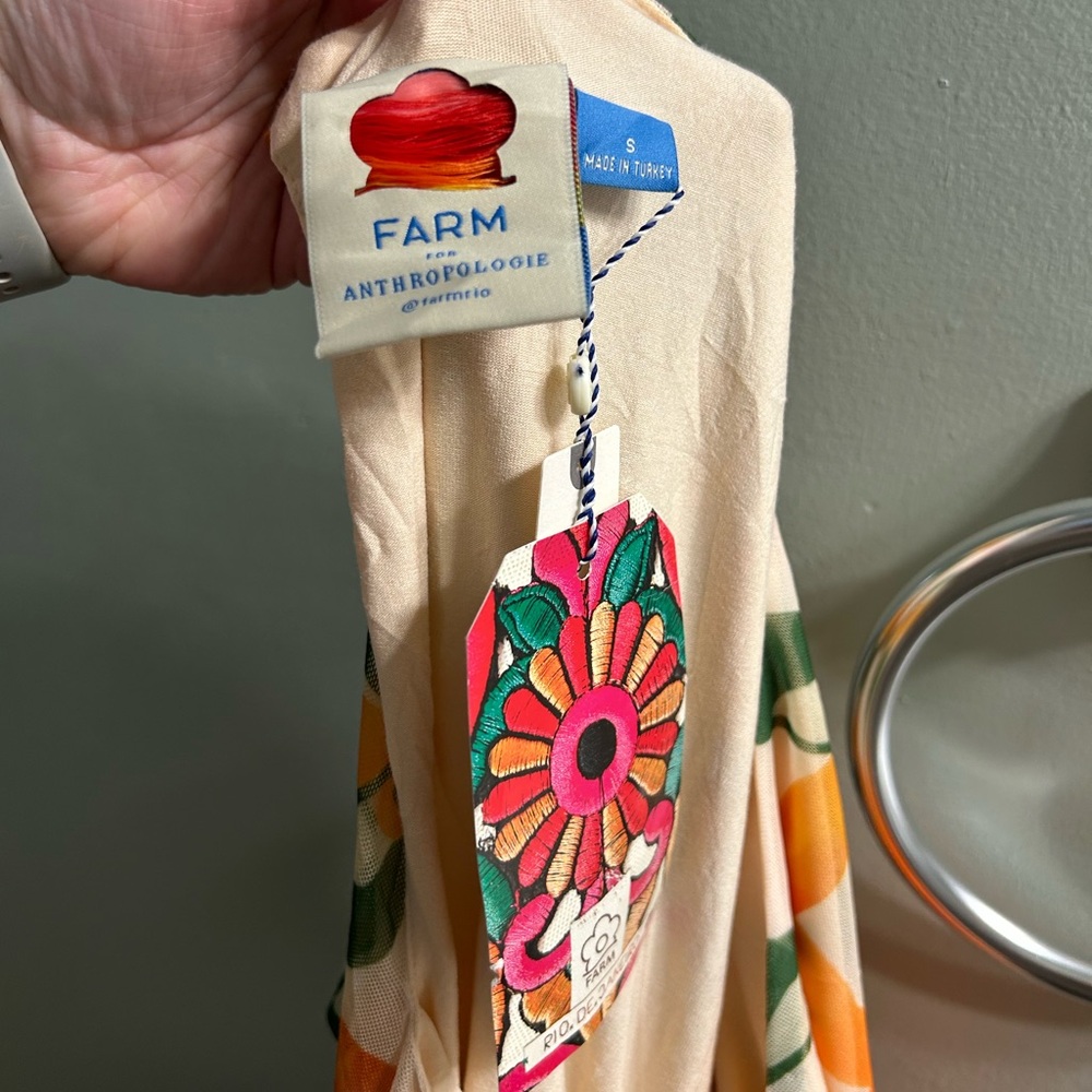 NWT Anthropologie farm Rio printed midi dress summer vacation - Picture 7 of 12